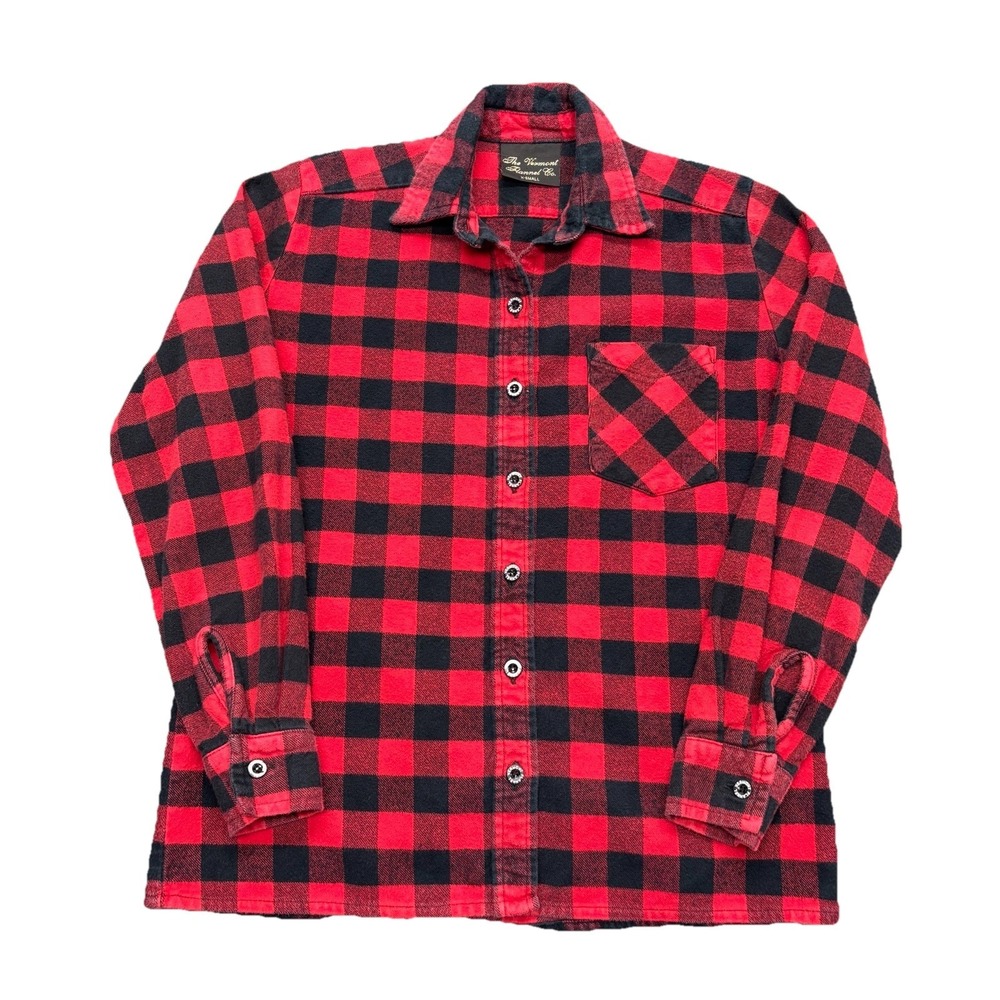 The Vermont Flannel Co Flannel Shirt‎ Womens XS Red Plaid Button Up Made In USA